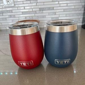 Yeti 10oz Wine Tumblers With Magslider Lids. Set Of Two.